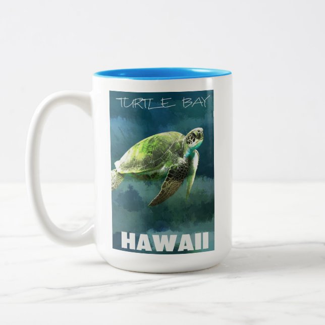 Tasse 2 Couleurs Tortue de mer d'Hawaii Artiste (Gauche)