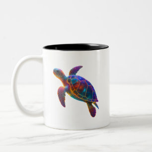 Tasse 2 Couleurs Tortue de mer lumineuse Art - Reptile sous-marin v