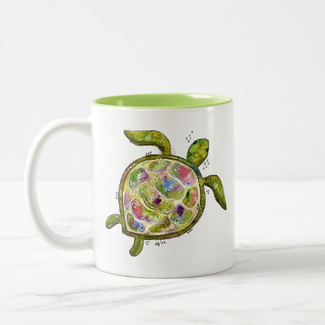 Tasse 2 Couleurs Tortue de mer mignonne (Gauche)