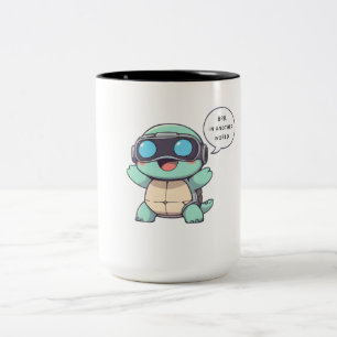 Tasse 2 Couleurs Tortue Joueuse de VR "De Retour Dans Un Autre Mond