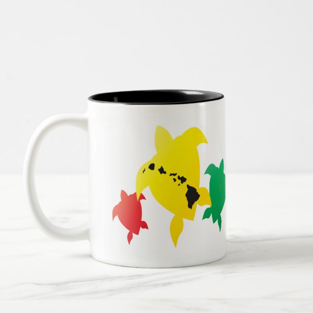Tasse 2 Couleurs Tortues de reggae d'Hawaï (Gauche)