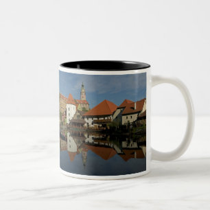 Tasse 2 Couleurs Tour du château, rivière Vltava, Cesky Krumlov,