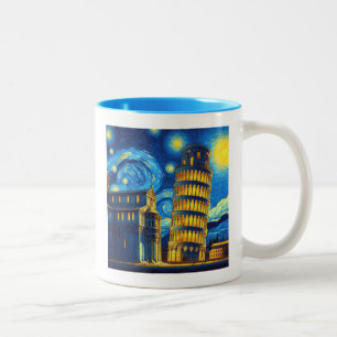 Tasse 2 Couleurs Tour Starry Night Leaning De Pise Italie