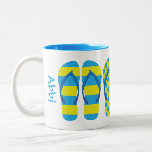 Tasse 2 Couleurs Tournes jaunes et bleues Tournées personnalisées