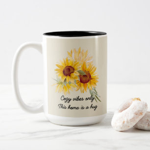 Tasse 2 Couleurs Tournesol Avec Vibes Cosy Citation