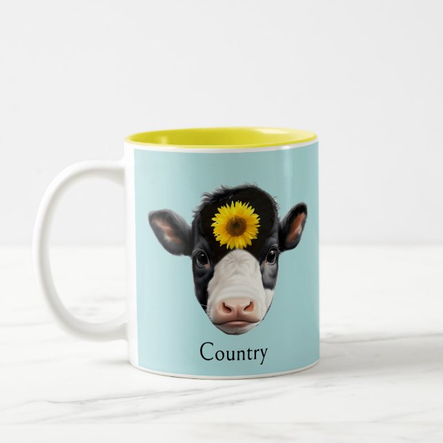 Tasse 2 Couleurs Tournesol et visage de vache (Gauche)