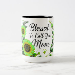 Tasse 2 Couleurs Tournesol "Heureuse de vous appeler maman"