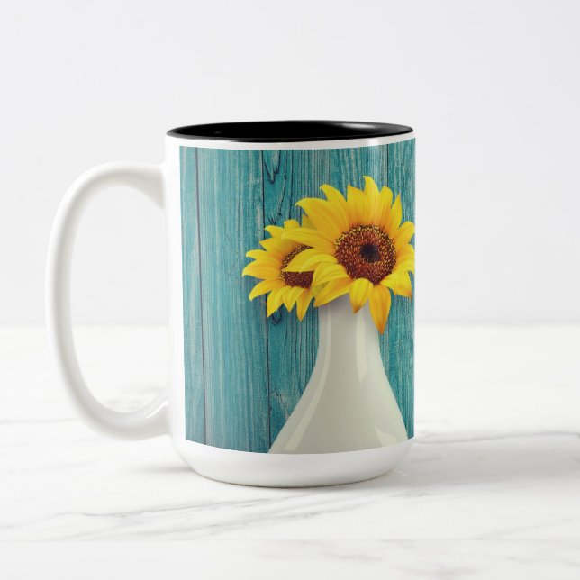Tasse 2 Couleurs Tournesols dans un vase (Gauche)