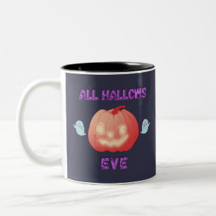 Tasse 2 Couleurs Tous les Hallow Eve Halloween Citrouille et fantôm