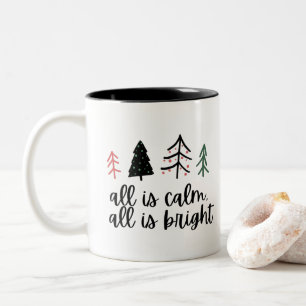 Tasse 2 Couleurs Tout est calme Tout est lumineux Noël Arbre cadea