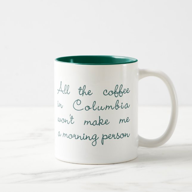 Tasse 2 Couleurs Tout le café en Colombie (vert) (Droit)