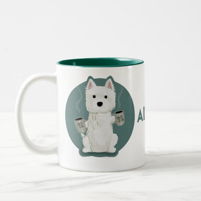 Tasse 2 Couleurs Tout le café [Westie] (Gauche)