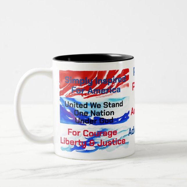 Tasse 2 Couleurs Tout Simplement Pour L'Amérique Une Nation (Gauche)