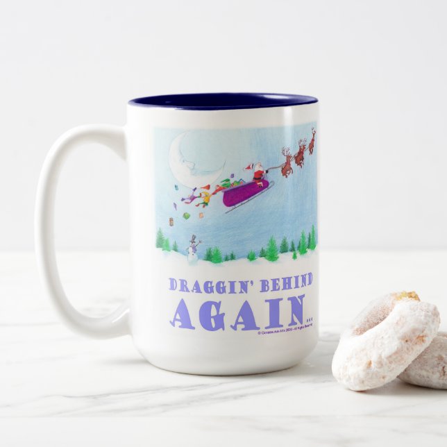 Tasse 2 Couleurs Traînant derrière encore (Avec donut)
