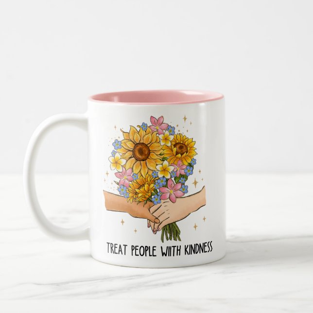 Tasse 2 Couleurs Traitez les gens avec gentillesse  (Gauche)