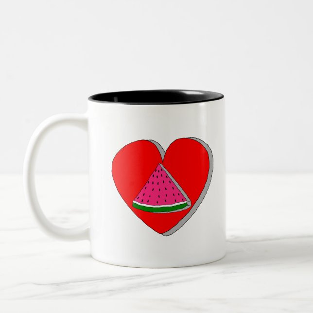 Tasse 2 Couleurs Tranche De Pastèque Et Carton Rouge (Gauche)