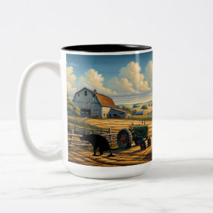 Tasse 2 Couleurs Tranquillité agricole rustique