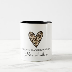 Tasse 2 Couleurs Travail d'enseignement du coeur Personnalisé Appré
