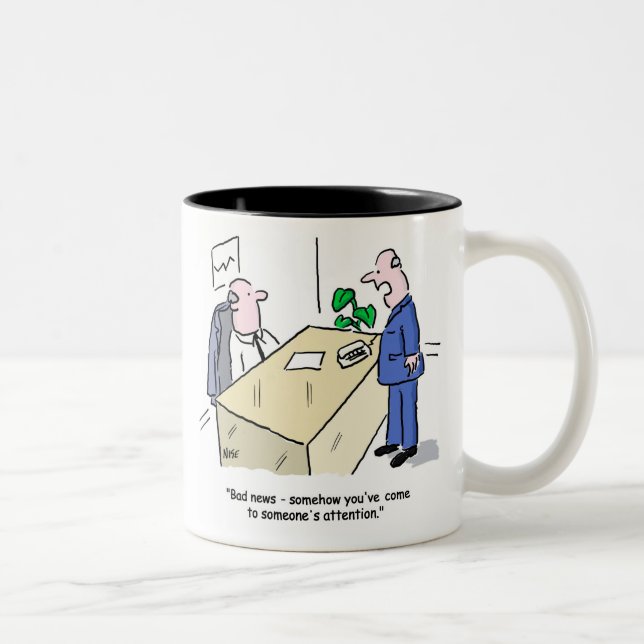 Tasse 2 Couleurs Travailleur de bureau amusant (Droit)