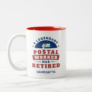 Tasse 2 Couleurs Travailleur Postal Retraité Cadeau Retraite Person