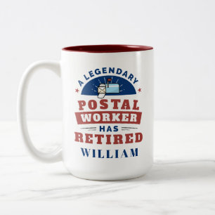 Tasse 2 Couleurs Travailleur Postal Retraité Facteur Retraite Drôle