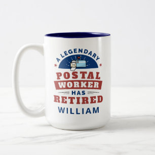Tasse 2 Couleurs Travailleur Postal Retraité Facteur Retraite Drôle