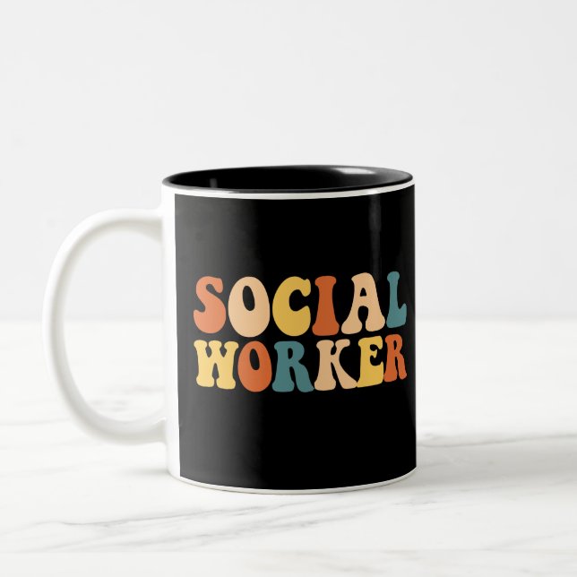 Tasse 2 Couleurs Travailleur social Super (Gauche)