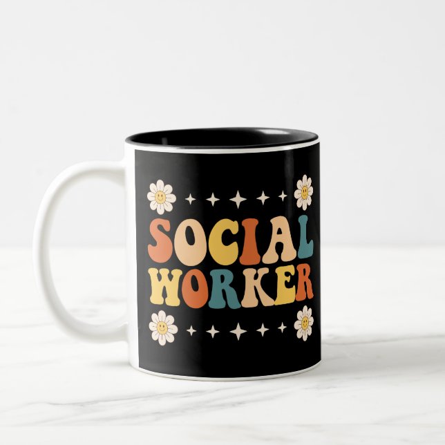 Tasse 2 Couleurs Travailleur social Super (Gauche)