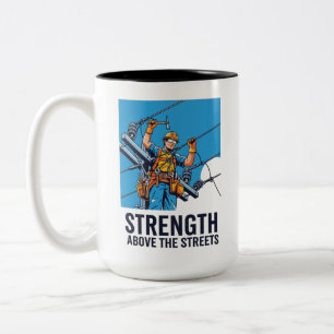 Tasse 2 Couleurs Travailleuse de ligne électrique Graphique