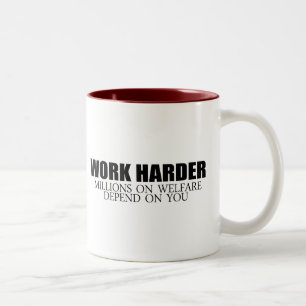 Tasse 2 Couleurs Travaillez plus dur parce que les millions sur