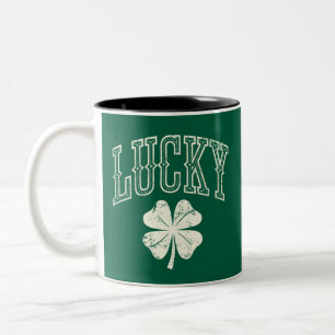 Tasse 2 Couleurs Trèfle Chanceux de la Saint-Patrick Vintage 