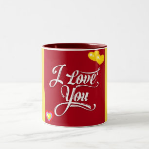 TASSE 2 COULEURS TRÈS COLORÉ ***JE T'AIME MUG***