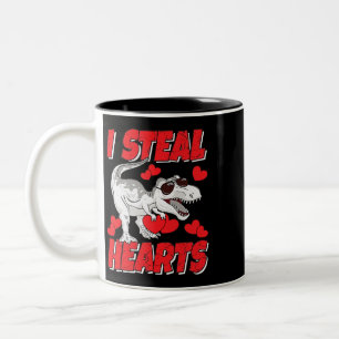 Tasse 2 Couleurs TRex Dinosaur I Steal Hearts Papa Maman Famille