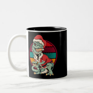 Tasse 2 Couleurs TRex Santa Claus Dinosaur Noël drôle Merry Xm