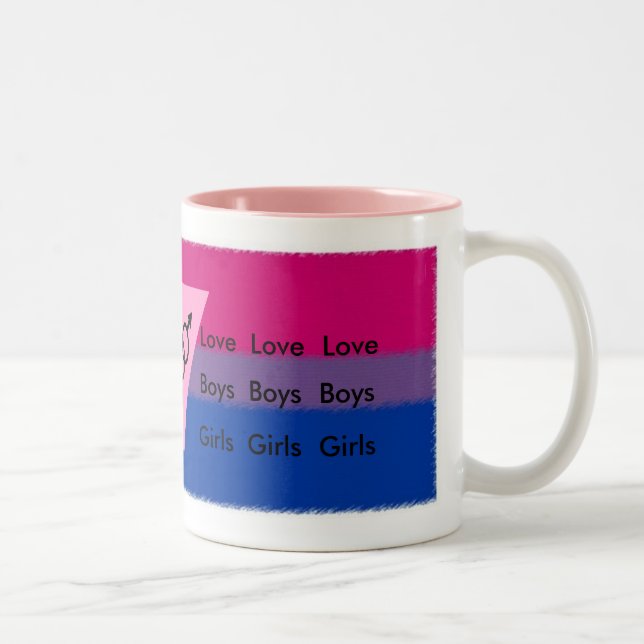 TASSE 2 COULEURS TRIANGLE FEMELLE DE ROSE DE DRAPEAU DE BI (Droit)