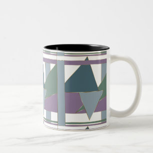 Tasse 2 Couleurs Triangle géométrique Motif bleu violet vert