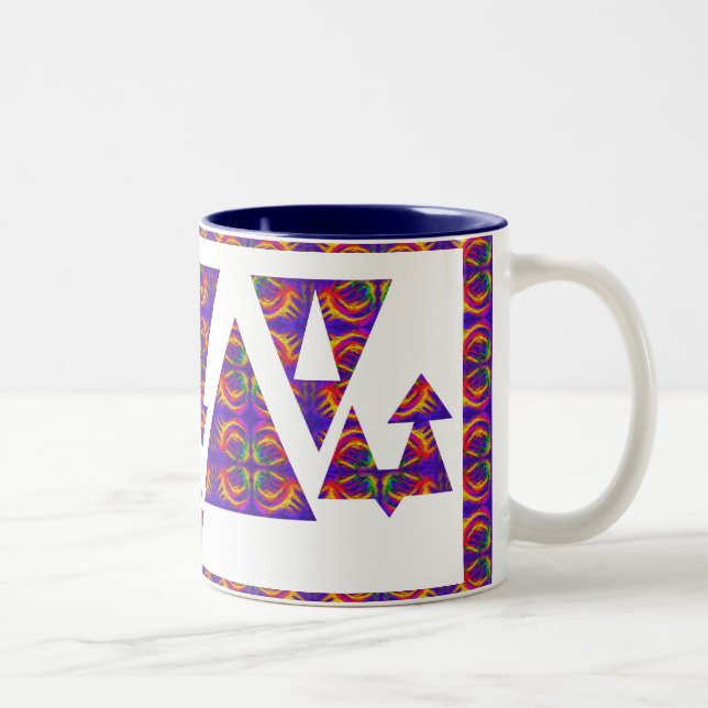Tasse 2 Couleurs Triangles et flèches violets (Droit)