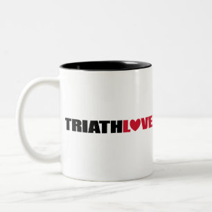 Tasse 2 Couleurs Triathlon Amour pour nageurs, cyclistes et coureur