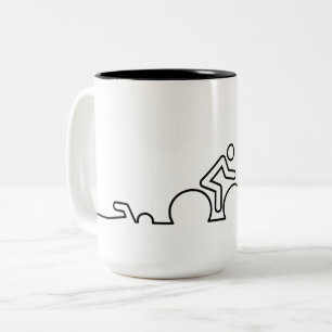 Tasse 2 Couleurs Triathlon. Natation, cyclisme et course.