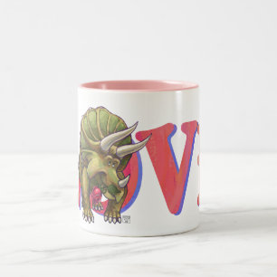 Tasse 2 Couleurs Tricératops amoureux Saint Valentin