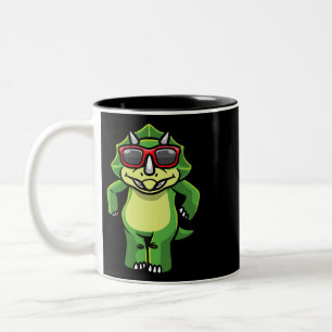Tasse 2 Couleurs Tricératops Danser Dinosaure Avec Lunettes De Sole