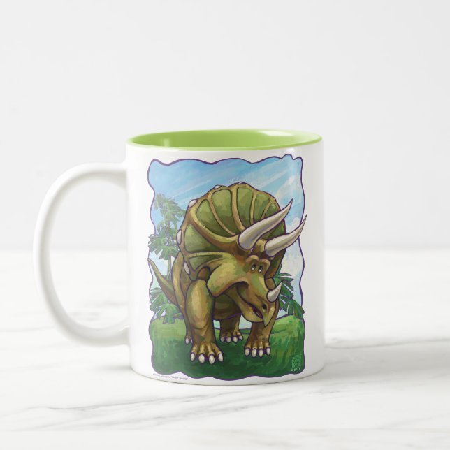 Tasse 2 Couleurs Tricératops mignons Têtes et Tails (Gauche)