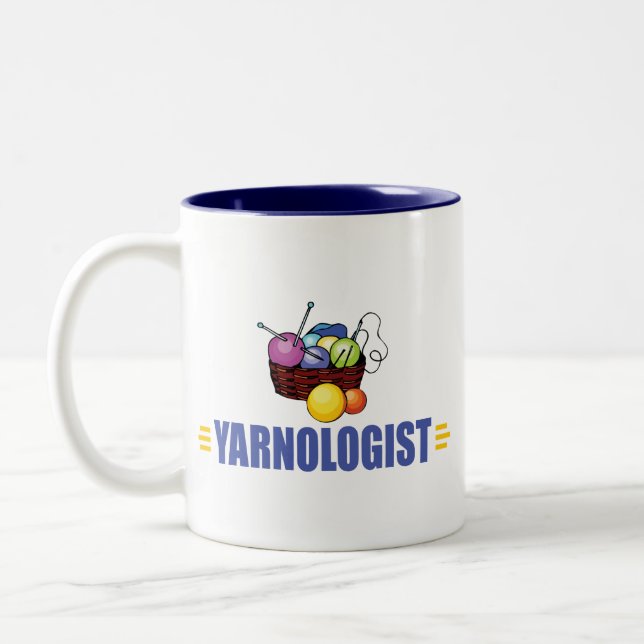 Tasse 2 Couleurs Tricot drôle (Gauche)