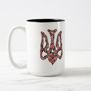 Tasse 2 Couleurs Trident de l'emblème national ukrainien tryzub sty