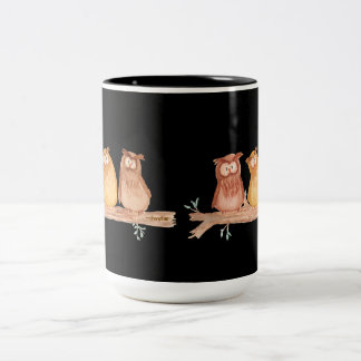 Tasse 2 Couleurs Trio de hiboux