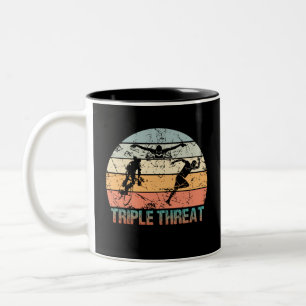 Tasse 2 Couleurs Triple Menace - Athlète de triathlon
