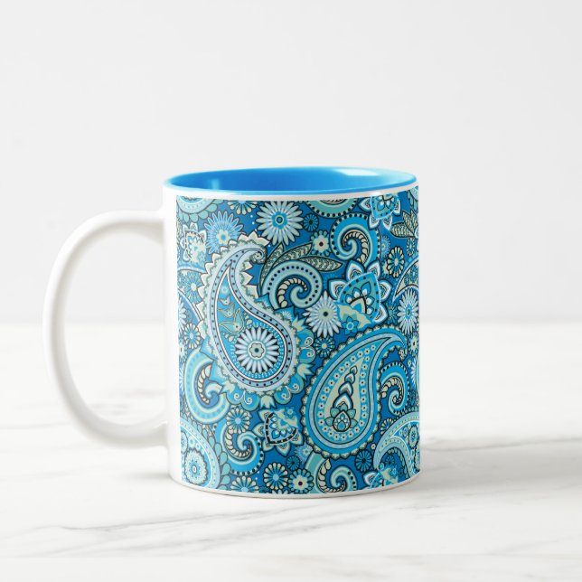 Tasse 2 Couleurs Trippy Hippy Retro Paisley (Gauche)