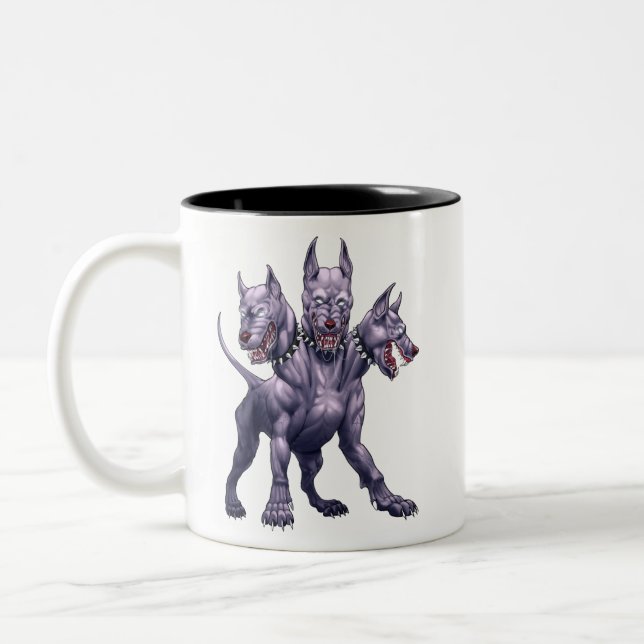 Tasse 2 Couleurs Trois Cerberus Chien En Tête (Gauche)