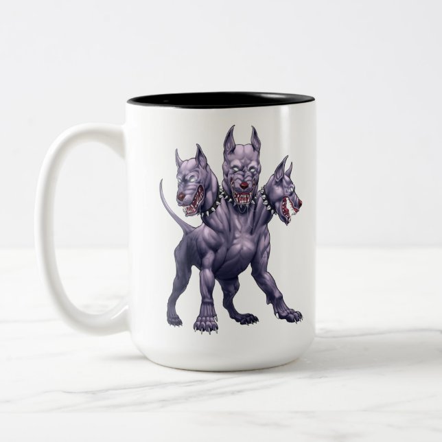 Tasse 2 Couleurs Trois Cerberus Chien En Tête (Gauche)