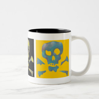 Tasse 2 Couleurs Trois crânes abstraits d'art de bruit